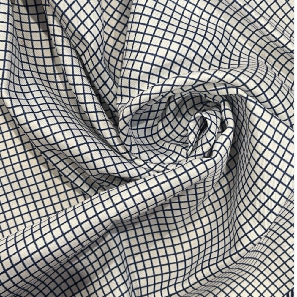 1960’s John Weitz Blue White Square Scarf 22 X 23” - Picture 3 of 6